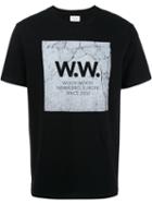 Wood Wood Logo Print T-shirt, Men's, Size: Small, Black, Cotton