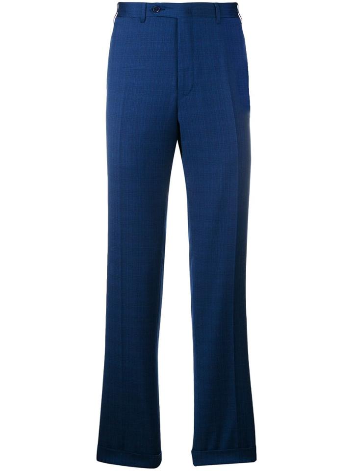 Canali Glen Plaid Tailored Trousers - Blue