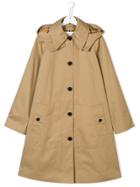 Burberry Kids Hooded Swing Trench - Nude & Neutrals