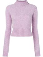 Victoria Beckham Turtle Neck Knit Jumper - Purple
