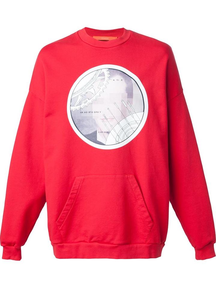 Komakino Front Print Sweatshirt, Men's, Size: S, Red, Cotton
