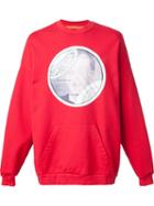 Komakino Front Print Sweatshirt, Men's, Size: S, Red, Cotton