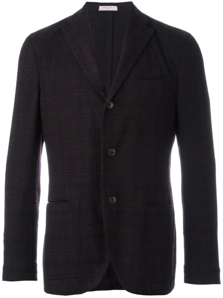 Boglioli Welt Pockets Plaid Blazer, Men's, Size: 52, Pink/purple, Wool/polyamide/silk/cupro
