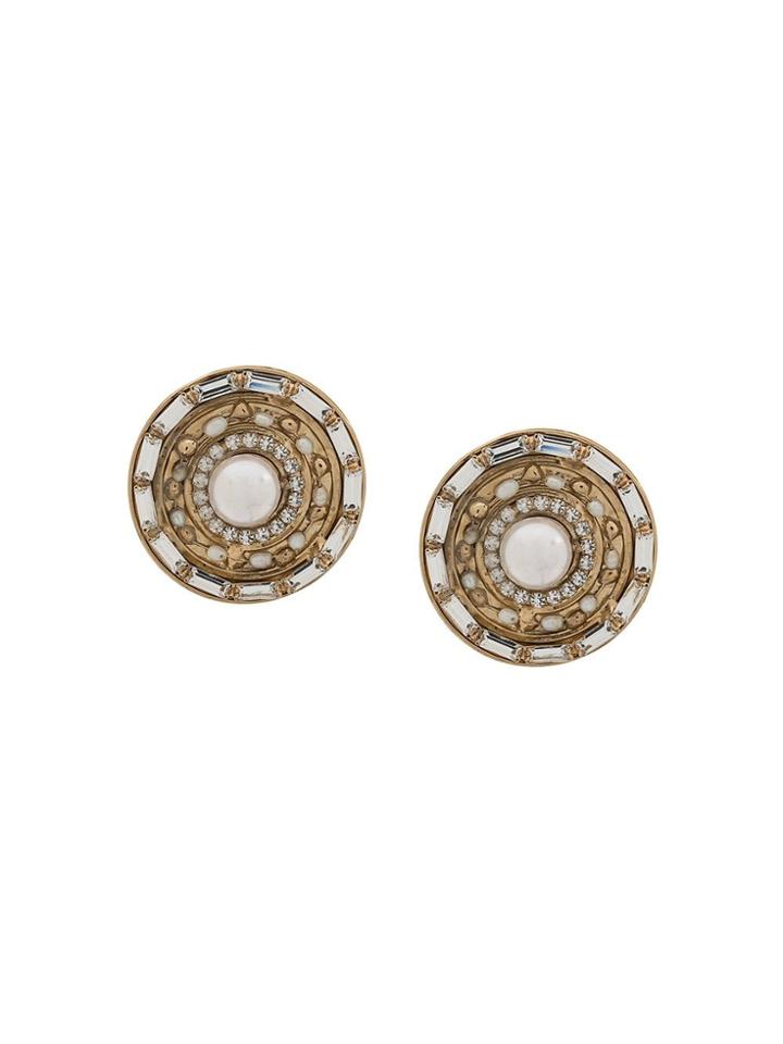 Rosantica Embellished Round Earrings - Gold