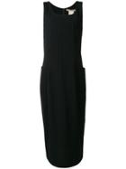 Comme Des Garçons Vintage 1992 Pinstriped Midi Dress - Black
