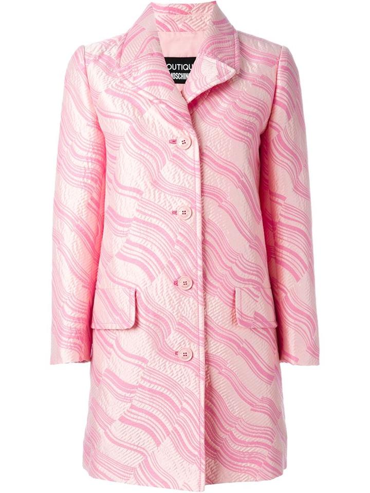 Boutique Moschino Single Breasted Coat, Women's, Size: 42, Pink/purple, Acetate/rayon/cotton/polyester