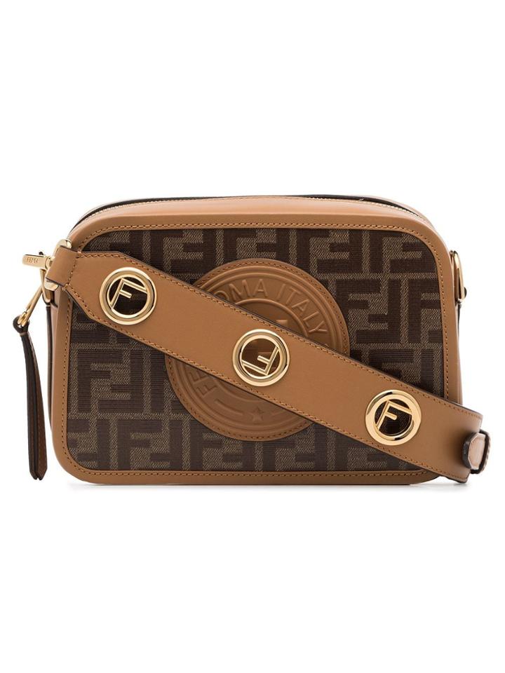 Fendi Double F Logo Crossbody Bag - Brown