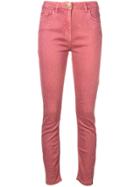 Elisabetta Franchi Glitter Embellished Skinny Jeans - Pink & Purple