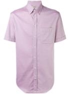 Armani Collezioni Classic Short-sleeved Shirt, Men's, Size: 41, Pink/purple, Cotton