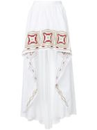 Wandering Embroidered Asymmetric Skirt - White