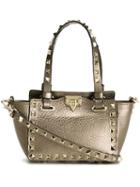Valentino Mini 'rockstud' Trapeze Crossbody Bag, Women's, Grey