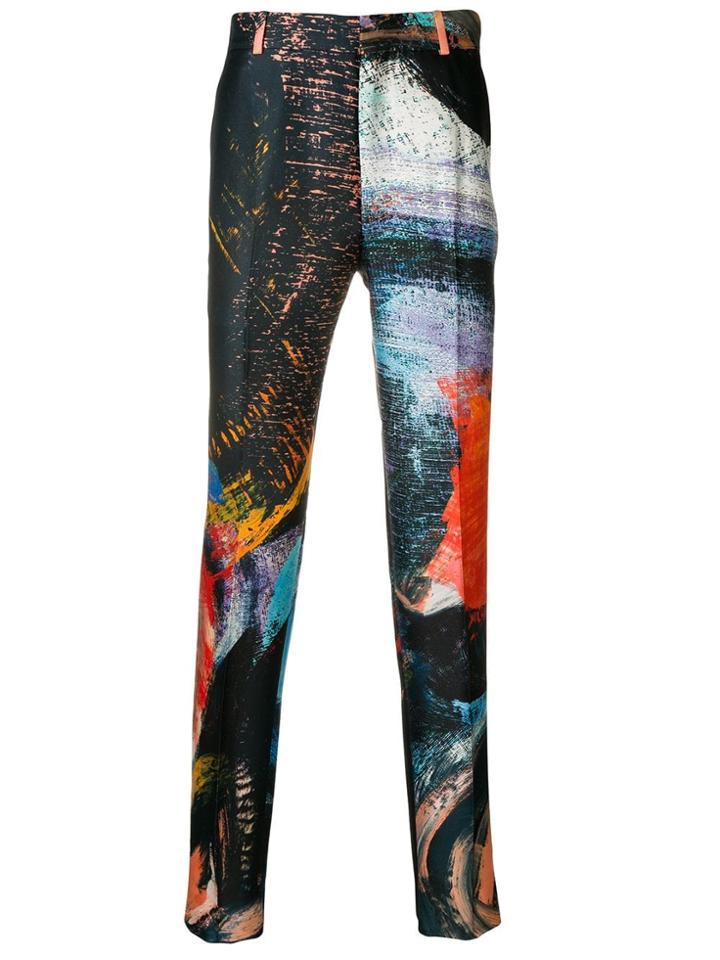 Alexander Mcqueen Paint Splatter Trousers - Black