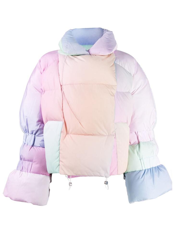 Saks Potts Oversized Colour Block Puffer Jacket - Blue