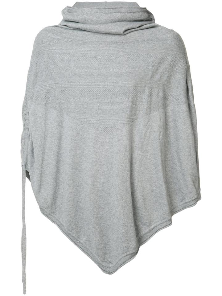 Private Stock Roll Neck Poncho - Grey
