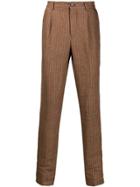 Brunello Cucinelli Striped Tailored Trousers - Brown