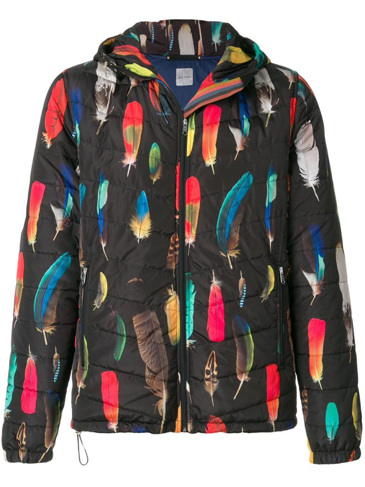 Paul Smith Feather Print Padded Jacket - Black