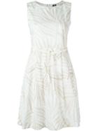 Woolrich Leaf Print Flared Dress - White