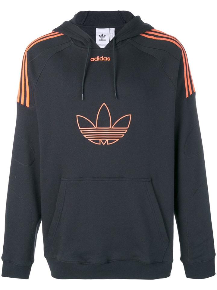 Adidas Flock Trefoil Hoodie - Black