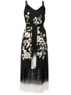 Twin-set Fringed Midi Dress - Black