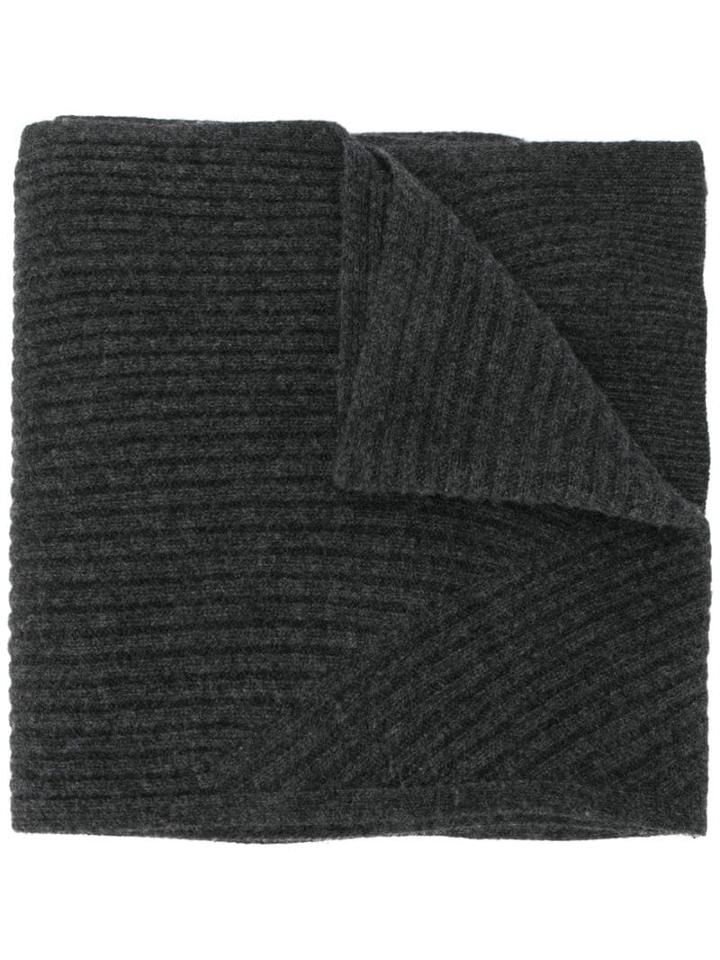 Pringle Of Scotland Travel Ribbed Scarf - Grey