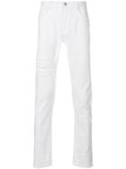 Helmut Lang Distressed Straight-leg Jeans - White