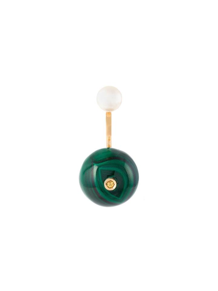 Delfina Delettrez 'stone Edge' Sapphire Earring - Green