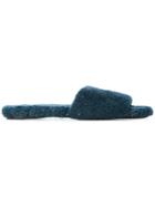 The Row Shearling Slides - Blue