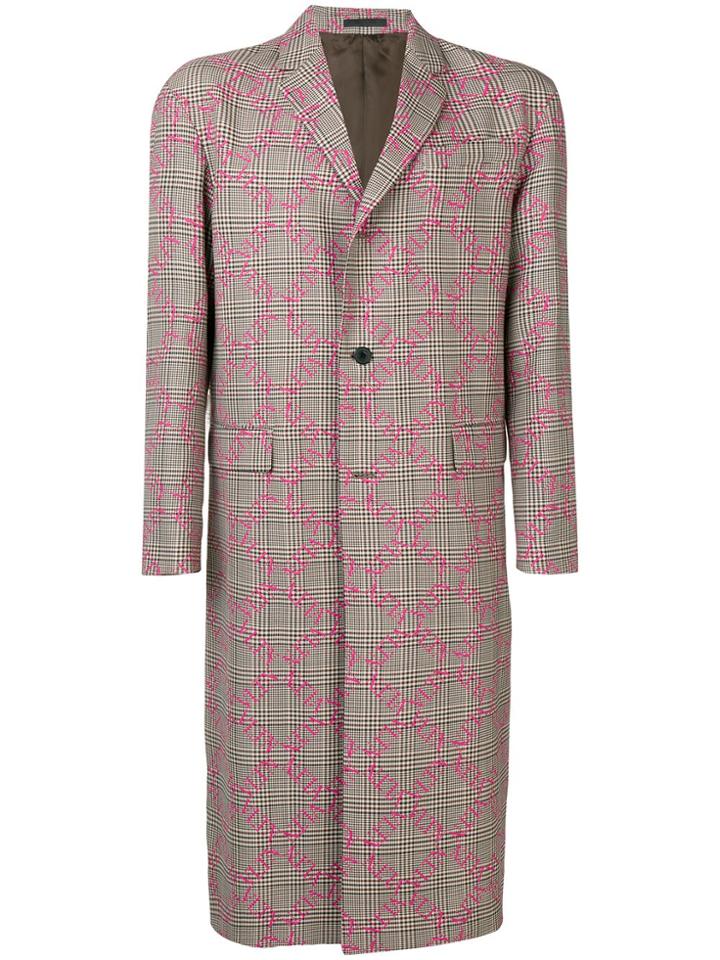 Valentino Vltn Houndstooth Coat - Neutrals