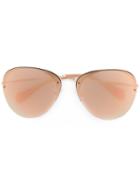 Miu Miu Eyewear - Aviator Sunglasses - Women - Metal - One Size, Women's, Grey, Metal