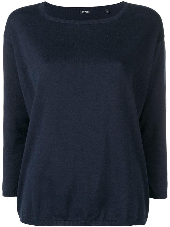 Aspesi Boat Neck Top - Blue