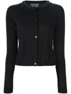 Boutique Moschino Embellished Collar Cardigan, Women's, Size: 44, Black, Virgin Wool