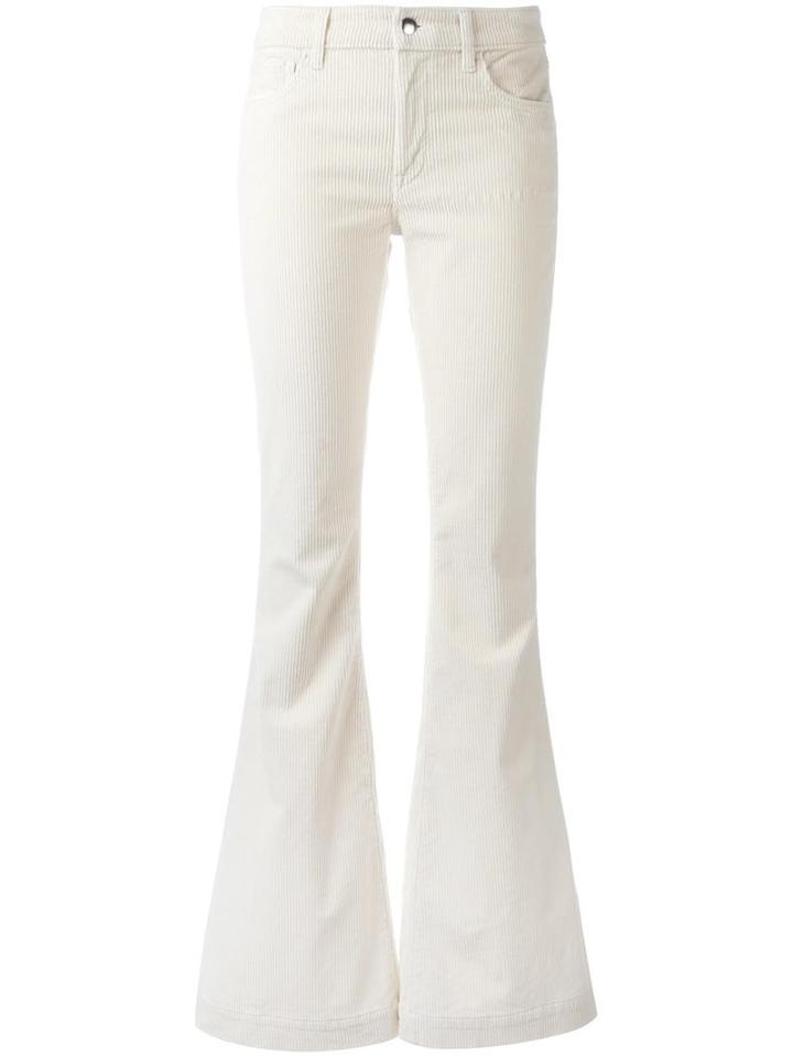 The Seafarer 'mariel' Flared Corduroy Trousers, Women's, Size: 26, White, Cotton/spandex/elastane