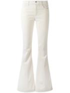 The Seafarer 'mariel' Flared Corduroy Trousers, Women's, Size: 26, White, Cotton/spandex/elastane
