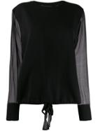 Federica Tosi Sheer Sleeve Sweatshirt - Black