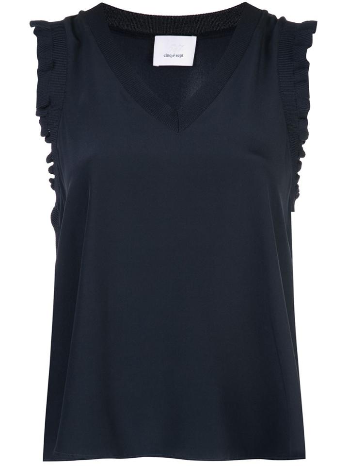 Cinq A Sept V-neck Lenore Top - Black