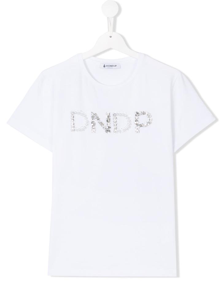 Dondup Kids Embroidered Logo T-shirt - White
