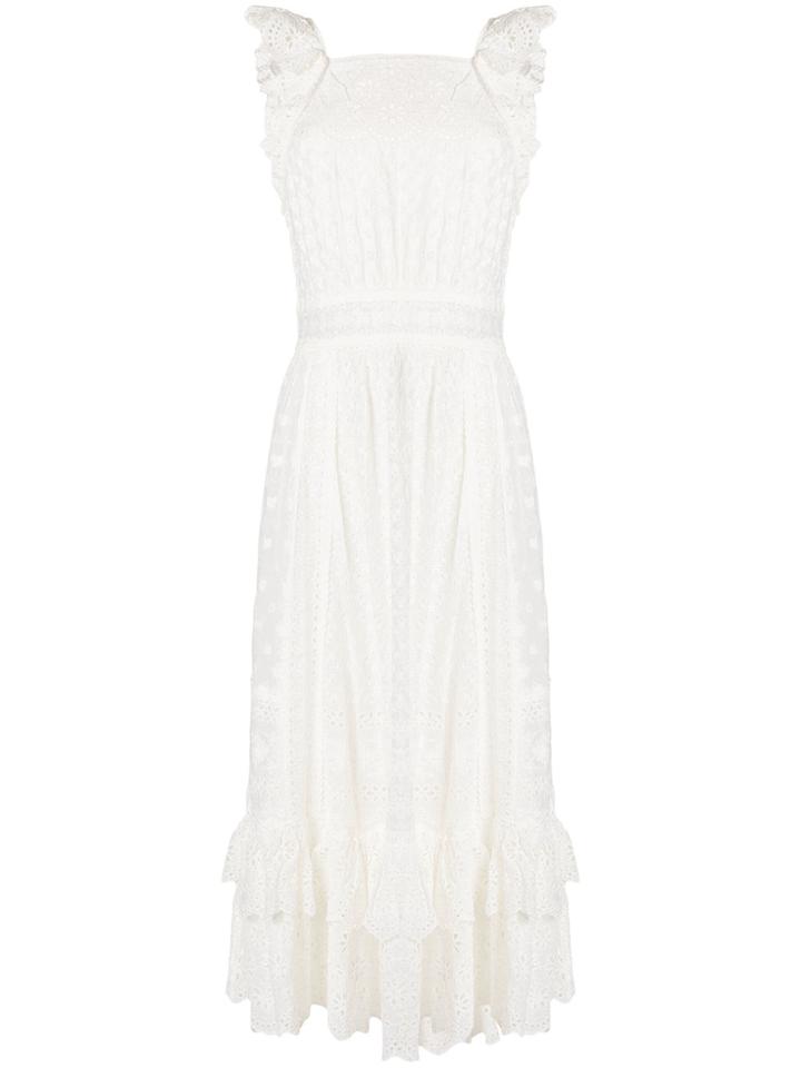 Ulla Johnson Embroidered Flared Dress - White