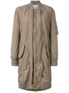 Erika Cavallini Midi Bomber Coat, Women's, Size: 40, Brown, Polyamide/polyester/cupro