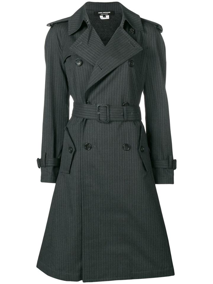 Junya Watanabe Pinstripe Trench Coat - Grey