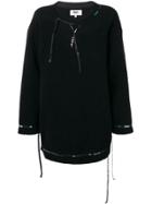 Mm6 Maison Margiela Sequin Embellished Oversized Sweater Dress - Black
