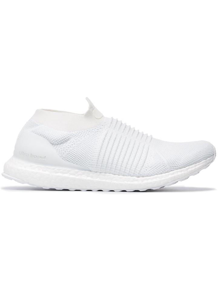 Adidas White Ultra Boost Laceless Sneakers