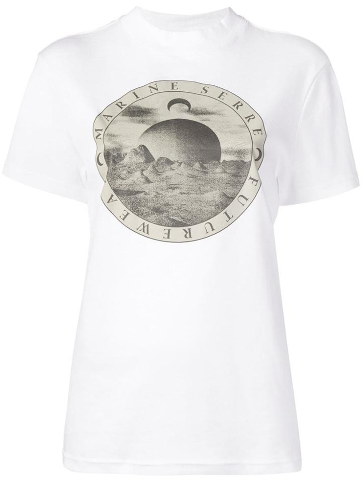 Marine Serre Graphic Print T-shirt - White