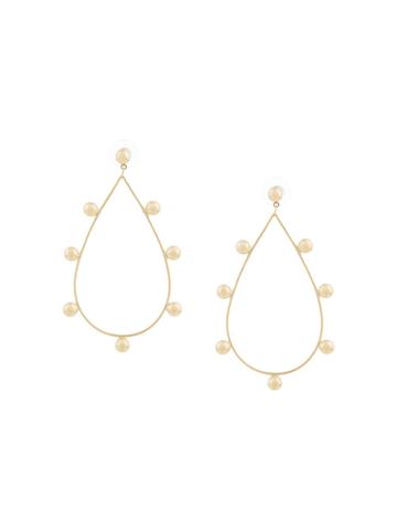 Arme De L'amour Large Tear Drop Hoop Earrings - Metallic