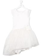 Junior Gaultier - Asymmetric Tulle Skirt Dress - Kids - Silk - 4 Yrs, White