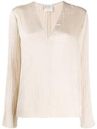 Forte Forte V-neck Pleated Blouse - Neutrals