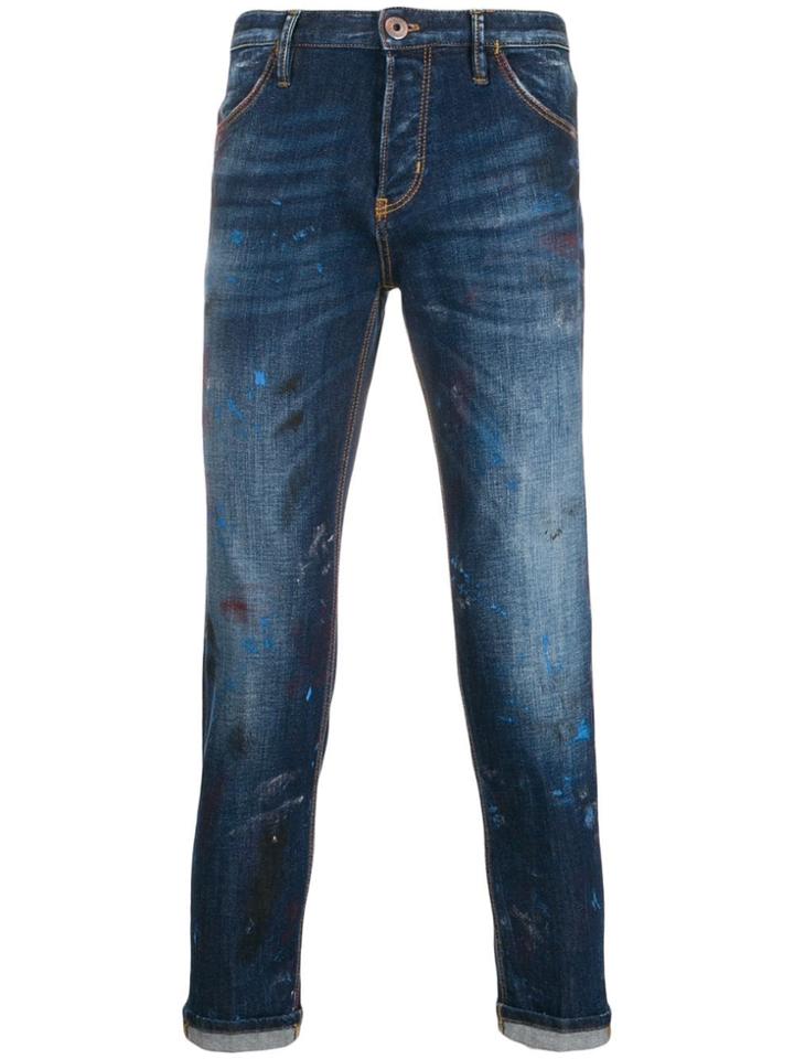 Pt05 Paint Splatter Jeans - Blue