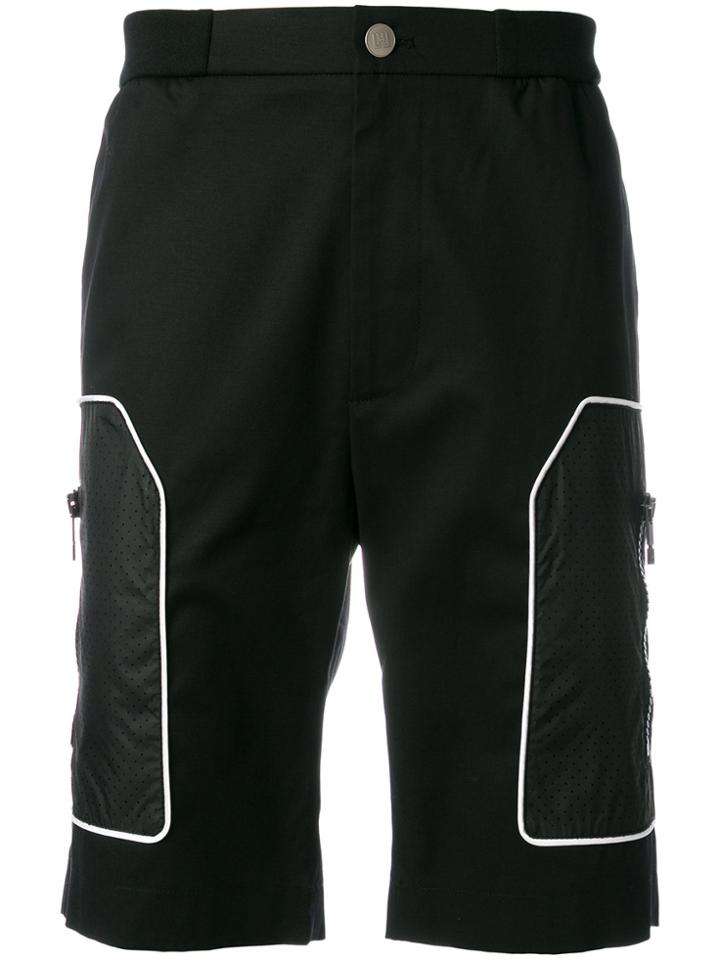Les Hommes Urban Contrast-trim Shorts - Black