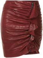 Veronica Beard Ruffle Detail Mini Skirt - Red