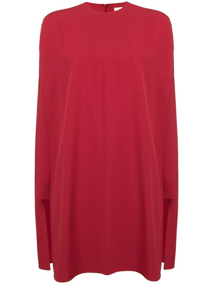 Sara Battaglia Longsleeved Shift Dress - Red
