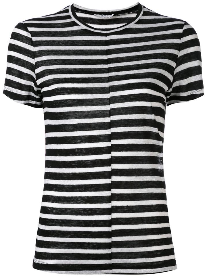 Frame Denim - Striped T-shirt - Women - Linen/flax - S, Black, Linen/flax